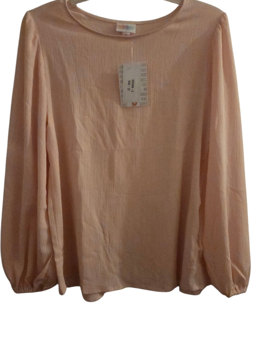 LuLaRoe Light Peach Long Sleeve Top